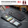 Leather for Magsafe Phone Case for iPhone 16 15 Pro Max 14 Plus 13 12 Pro 16Pro Bracket Magnetic Back Cover with Card Holder LK1