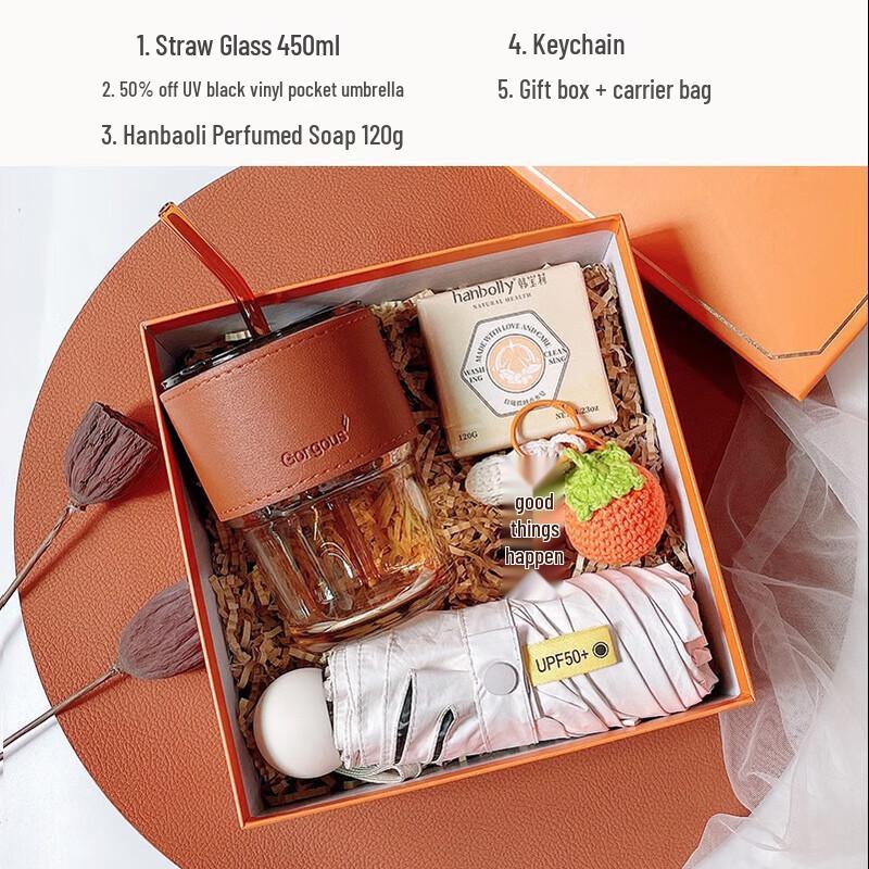 JunsWZ Glass Cup Corporate Gift Set Package 6