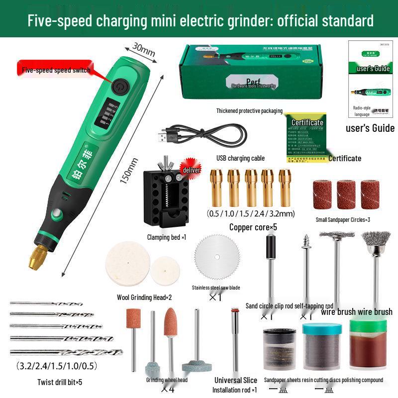 Mini-Hand-Elektroschleifer für Holzschnitzerei, Jade-Politur & Gravur