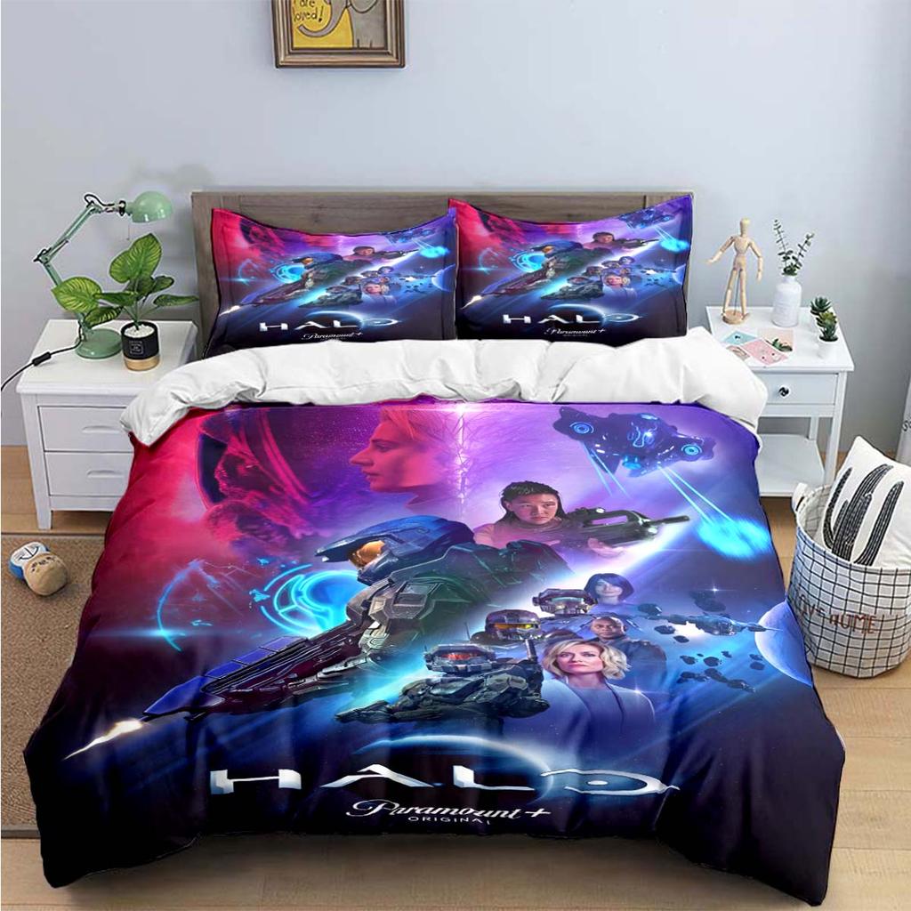 Comforter Game H-Halo 2 Xbox Mechwarrior Print Bedding Sets Bed Supplies Set Bed Comforter Set Bedding Set Luxury Gift