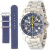 Seiko Men's Chronograph Watch Navy Yellow Military Style Strap 100m Water Resistant