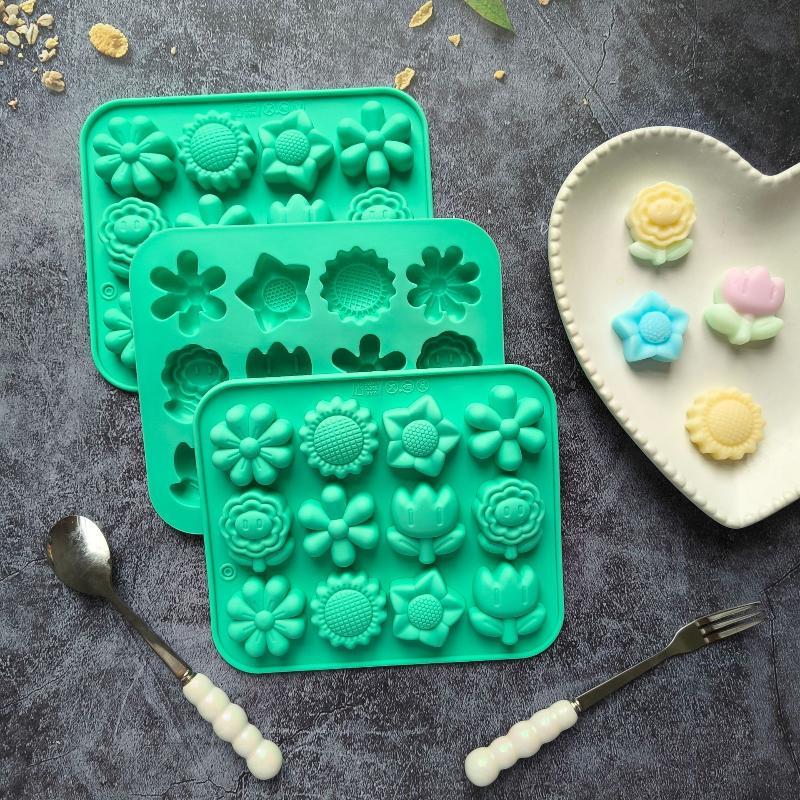 Food Grade Silicone Flower Mold Non-Stick Dishwasher Safe for Homemade Chocolate Candy Jelly DIY Baking Gift for Bakers