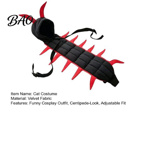 Fun Theme Party Costume Centipede-Look Cat Costume, Halloween Cosplay Outfit, Funny Pet Apparel Cute Photo Accessories for Small Medium Cats,