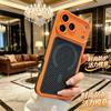 Applicable to iPhone17Pro mobile phone case Oracle two-color mesh magnetic suction Apple 16 summer heat dissipation and anti-drop case