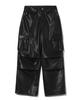 Trillion Parachute Cargo Rivet Vegan Leather Pants (Black)