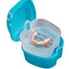 1 Pcs New Denture Storage Box With Hanging Net Leak Proof Portable False Teeth Orthodontic Retainer Mouth Suitable Elderly