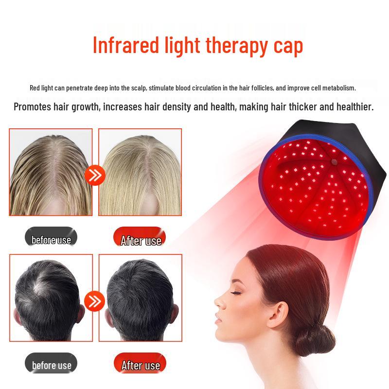 Infrared Red Light Therapy Hat for Hair Growth with Three-Level Pulse Adjustment