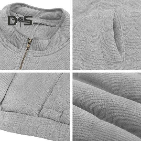 Damska kurtka zimowa stójka ciepła miękka zapinana na zamek kardigan długi rękaw gruba mrozoodporna luźna kieszenie casualowy płaszcz jesienny