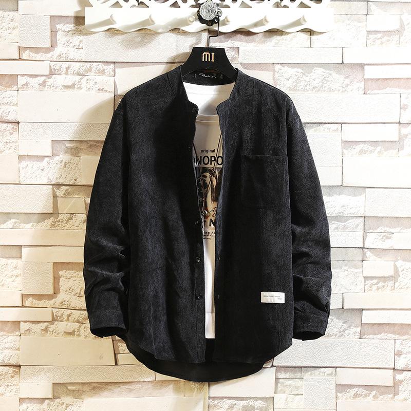 Men S Spring Autumn Long Sleeve Corduroy Shirt Casual Vintage Style