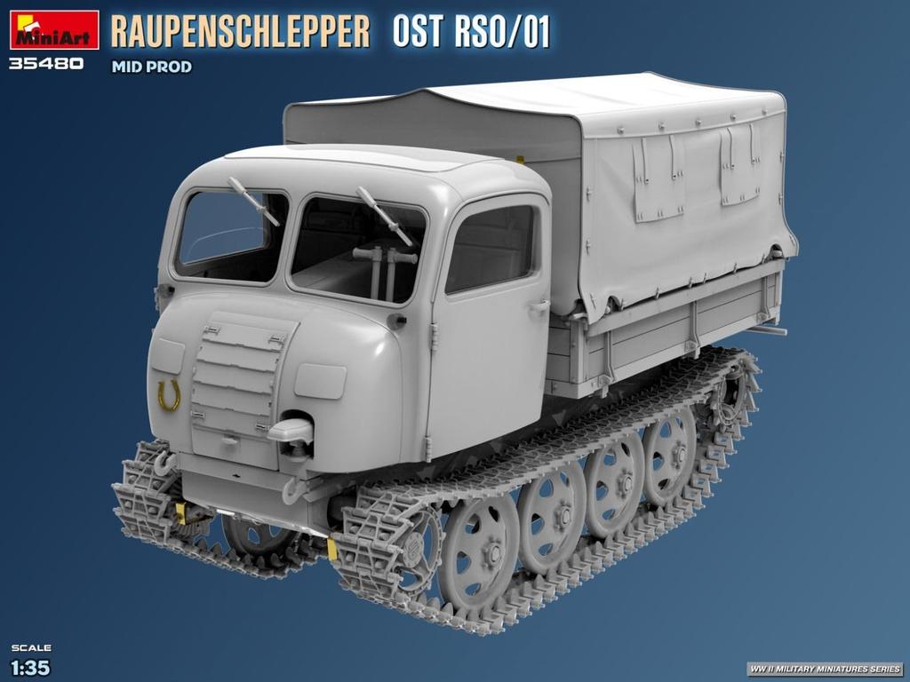 Miniart Laupenschlepper OST Plastic Model Kit MA35480 1/35 RSO/01 Mid-Type (Military Vehicle)