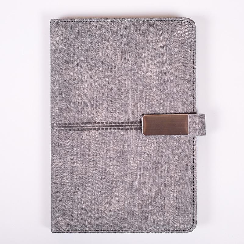 A5 Imitation Leather Creative Buckle Meeting Notepad Business Office Notebook 100 Sheets Simple Style Diary Printed