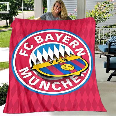 1pc Blanket - FC Bayern München Logo Print Design, Lightweight Blanket for Sofa, Bed- Soft &Warm, Gift for All Seasons