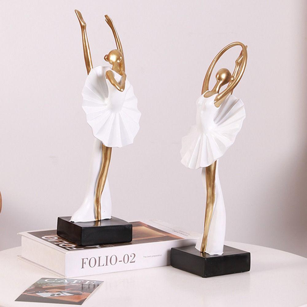 Kawaii Resin Ballet Dancer Figurine Cartoon Modern Abstract Art Statue  Garden