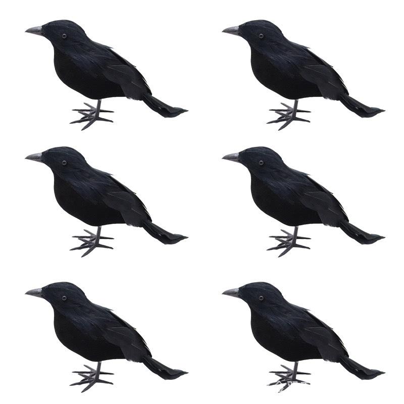 Halloween Crow Figurine - Small Bird Ornament for Tabletop & Party Decor