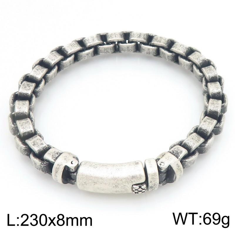 Shiny Gold Color Stainless Steel Square Chain Bracelet for Men Hip Hop Minimalist Style Jewelry High-Quality Metal Accessories