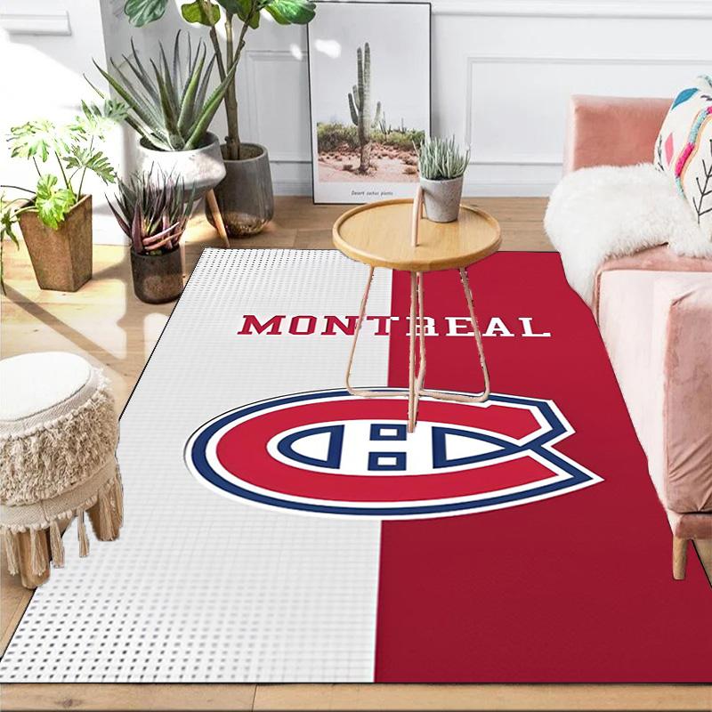 Tapis de sol Équipe de hockey des Canadiens de Montréal Convient pour l'intérieur et l'extérieur, Tapis pour maisons, bureaux, salons, Décoration intérieure, Cadeau de Noël