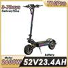 OOTD T10 Pro 11'' Elektrická koloběžka, 2 motory 1300W*, baterie 52V 23,4Ah, maximální rychlost 65 km/h, dojezd přibližně 70 km.