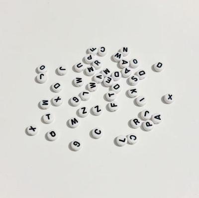 4x7mm Acrylic English Letter Beads for DIY Jewelry Making - Flat Beads for Bracelets & Necklaces