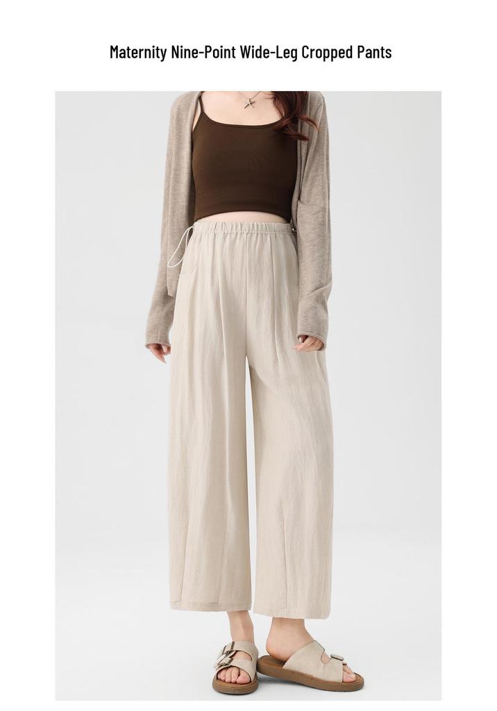 Spring-Summer 2026 Maternity Wide-Leg Pants - Comfortable, No Belly Tightening