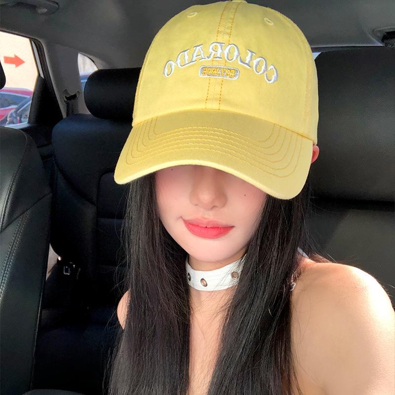 Embroidered Colcrado Letter Wide Brim Baseball Cap For Women Protection Sun