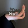 Romantic Liquid Metal Butterfly Ring for Women Elegant Irregular Pleated Texture Exquisite Punk Finger Rings Fashion Jewelry
