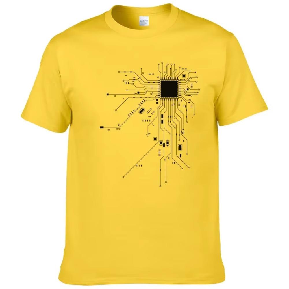 CPU Prozessor Schaltplan T-Shirt 2023 Herren Sommer Baumwoll-T-Shirt Herren Lustige Oberteile Mode Marken-Tees #303