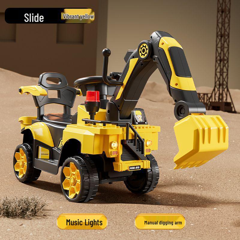 Children's Electric Excavator Ride-On: Remote Control Digger Toy for Boys and Girls