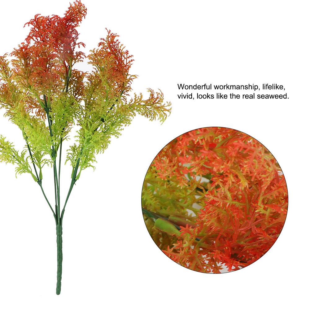 Artificial Leaves Plastic Seaweed Simulated Plant Home House Garden Decor(Orange Seaweed)