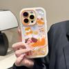 For Apple 16Promax mobile phone case with bracket iPhone15ins wind dachshund 13 cream case 11