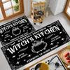 VIKAMA 1/2pcs Halloween Kitchen Rug Witch Outdoor Non-Slip Doormat Gothic Home Decor Laundry Room Hallway Rug Rag