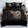 3D Tiger Duvet Cover Soft Comforter Cover Animal Bedding Set Tiger Pattern Quilt Cover For Bedroom Decor 2/3Pcs King Queen Size