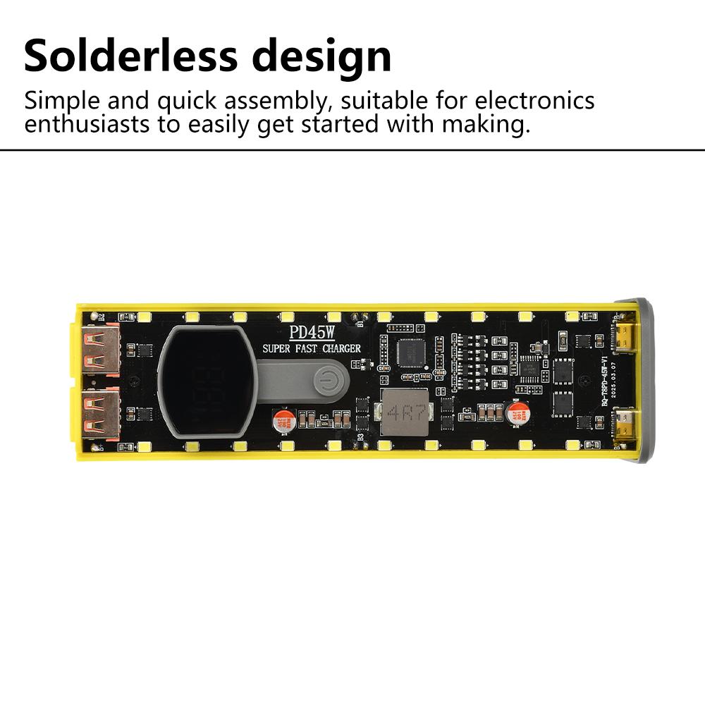 Pouzdro na 8*18650 baterie PD 45W Super rychlé nabíjení Průhledné dobíjecí pouzdro Svařovací box s venkovním světlem