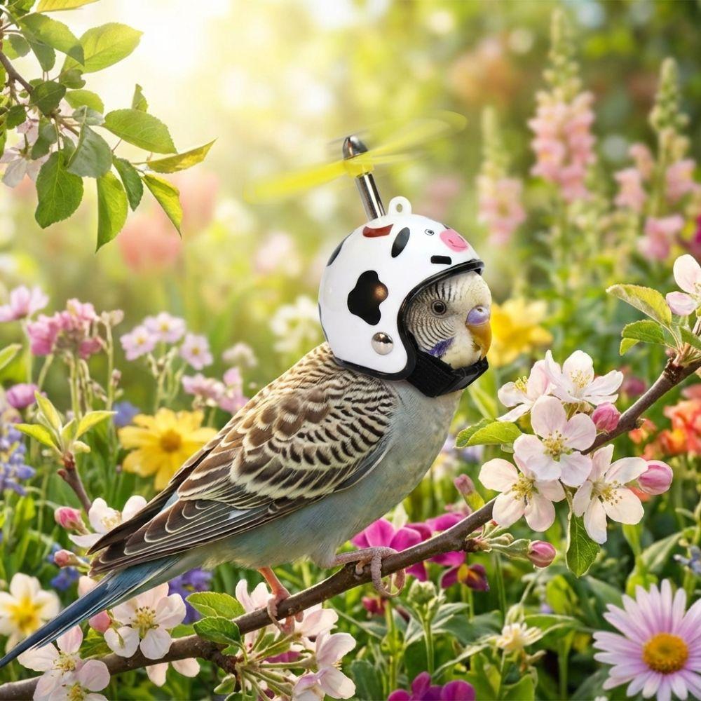 Sun Protection Pet Parrot Safety Helmet Waterproof Hamster Safety Parrot Hat Bicycle Riding
