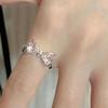 [Princess's Castle] Pink zircon bow ring female ins student niche senior sense index finger ring female