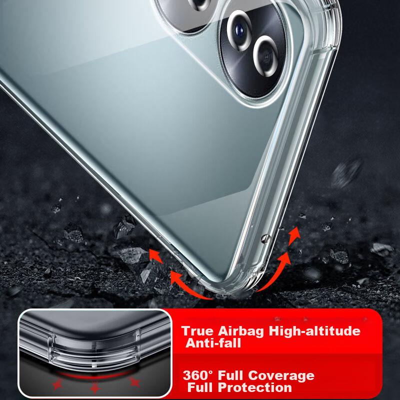 Kelleia Honor 70 Phone Case, Honor 70 Protective Cover, Full Protection Shockproof TPU Airbag Soft Case/Protective Case, Transparent, 6.67 Inches