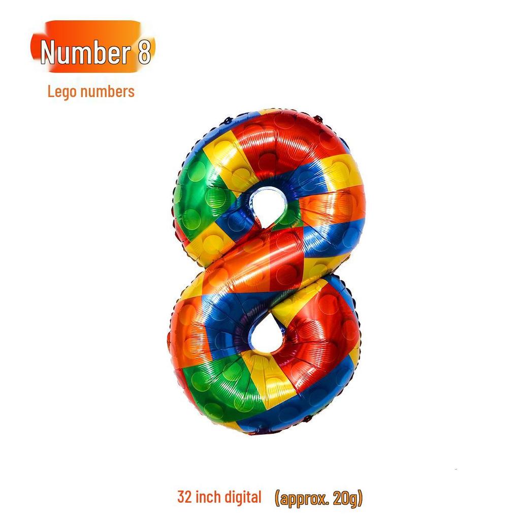 32-Inch Gradient Color Aluminum Foil Number Balloons - US Version