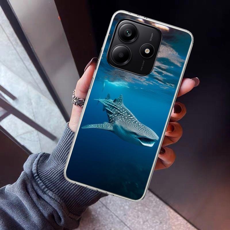 Ocean Whale Shark Phone Case For Xiaomi Redmi Note 10 11 12 13 14 15 Pro Plus 11S 12S 14S 11T 11E 10S Soft TPU Back Cover Redmi