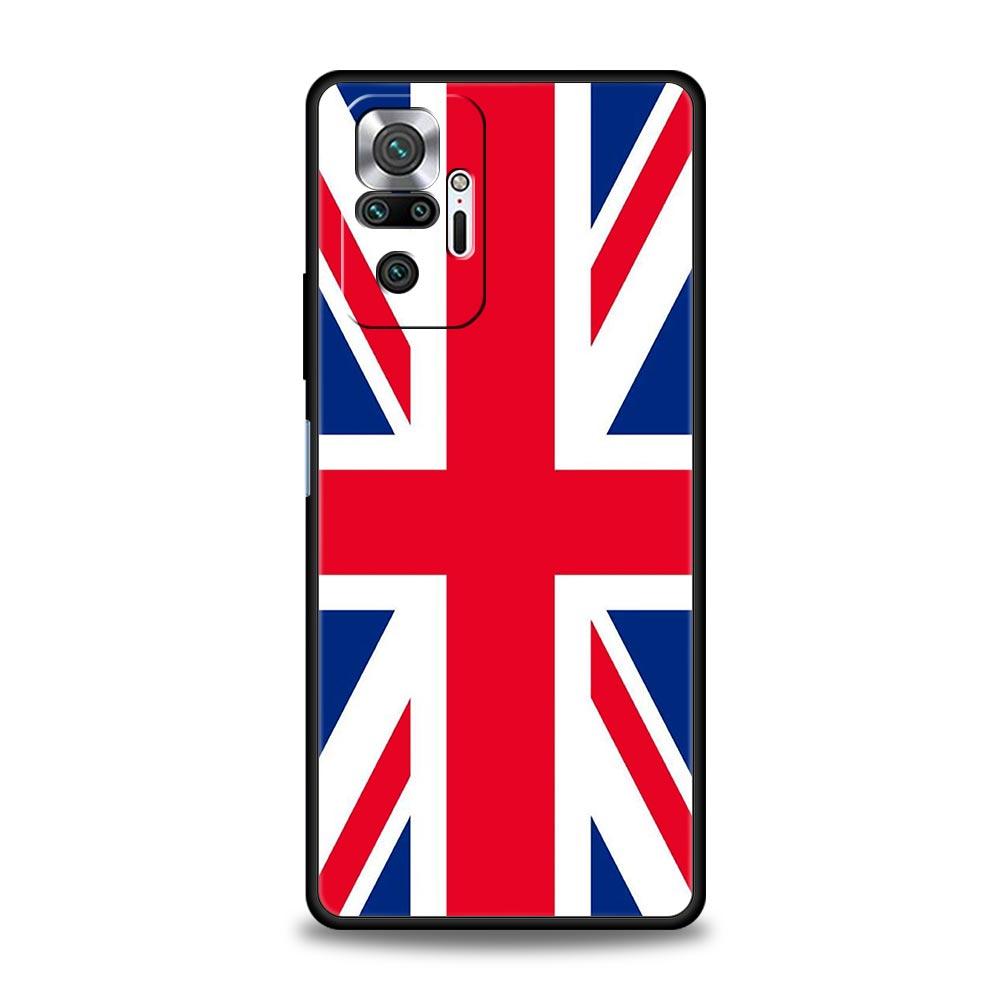 England UK Flags Phone Case For Xiaomi Redmi Note 14 13 5G 10 11 12 Pro Plus 4G 14C 13C 12C 10C Black Cover