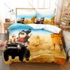 Cool The Bad Guys Cartoon 3PCS Bedding Set Wolf Snake Shark Microfiber Duvet Cover 2Pillowcases No Inner Core