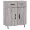 Vidaxl Display Cabinet Gray Sonoma Oak 69.5X34X180Cm Wood-Based Material