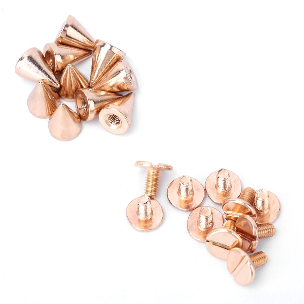 50pcs 7*10mm Spikes Punk Rivets Leathercraft Studs Clothing Decoration (Bronze)