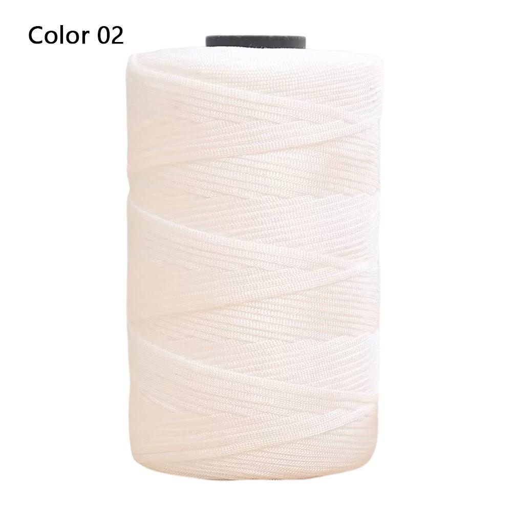 1Roll Durable Combed Spun Flat Rope Yarn Ice Silk Handwoven Cotton Linen Yarn Mercerized Ring Twist Yarn Summer Cool Cap Axis
