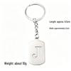 Pendentif Porte-clés 26 Lettres en Acier Inoxydable Creux - Polyvalent pour Sac à Dos, Voiture, Plaque Militaire
