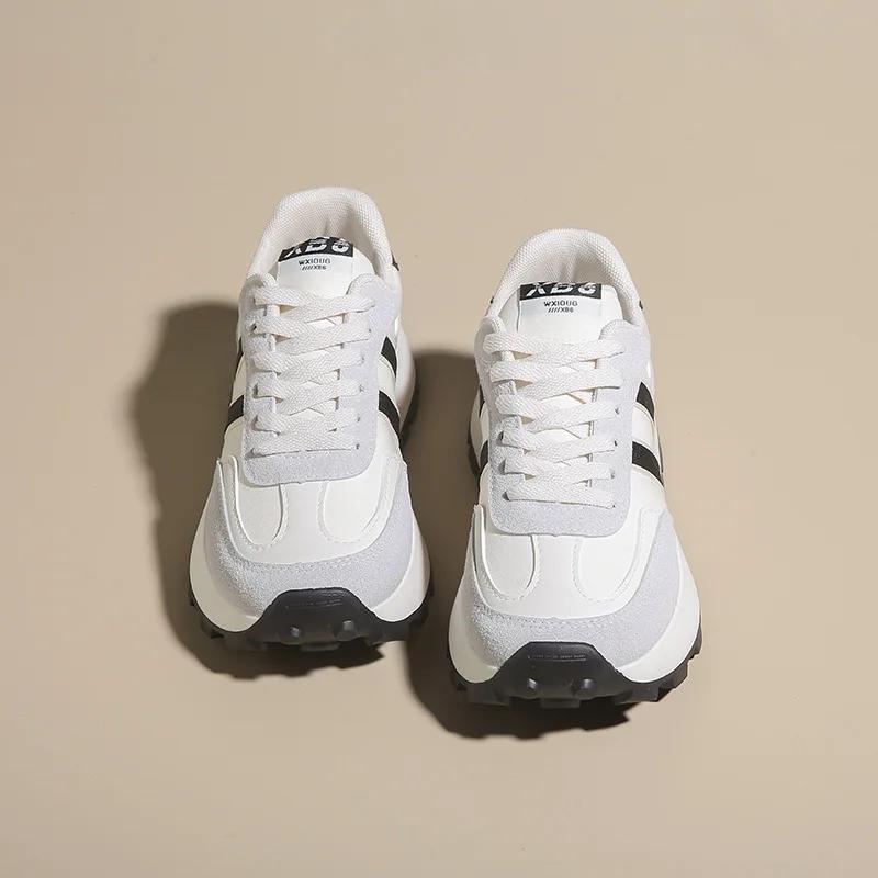 Women Shoes Thick Bottom Sneakers for Women Leather Vulcanise Shoe Breathable Casual Shoe Tenis Mujer Forrest Gump Shoes