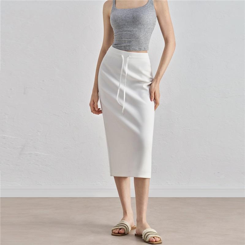 

Повседневная спортивная юбка женская узкая юбка с разрезом по низу, юбка средней длины для занятий йогой на открытом воздухе XL/10 белый