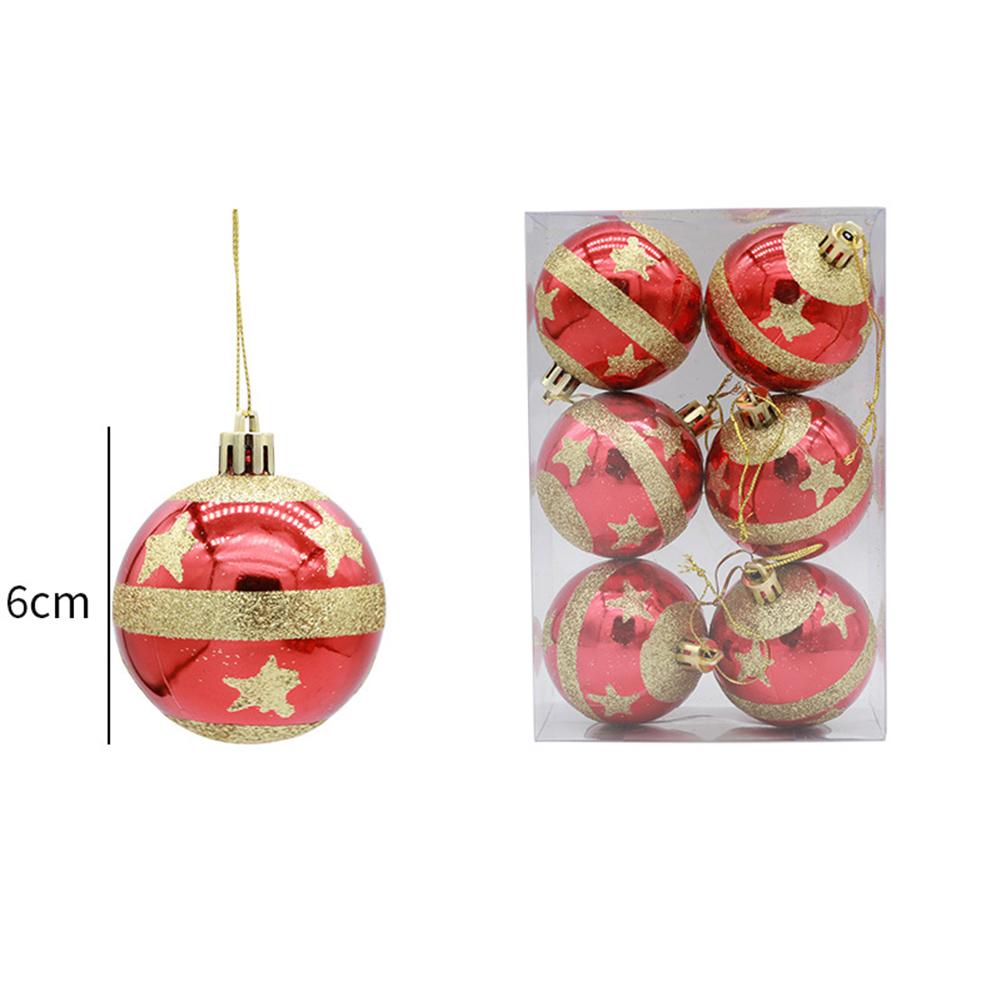Weihnachtskugeln, 6 Stück 6 cm/ 2,36 Zoll Christbaumschmuck Bruchsicher Weihnachtskugeln Weihnachtsbaumkugeln Weihnachtsdeko für Zuhause