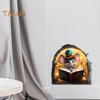Autocollant mural en forme de souris - Autocollant mural imperméable - Motif de souris en train de lire - Pour chambre d'enfant, salle de classe, décoration murale de la maison