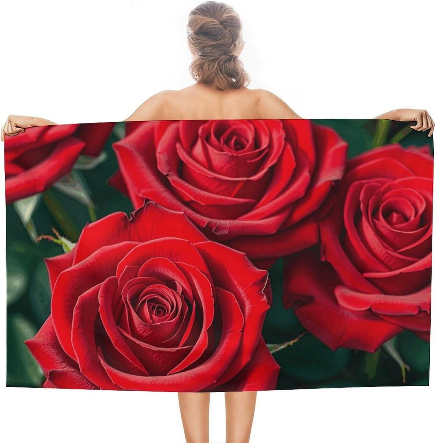 

1PC Beach Towel Flowers pattern for Mom Festival gifts Towel Quick-Dry Beach Towel For Yoga Tourism Beach GYM Camping Swimming W30*H60(CM)