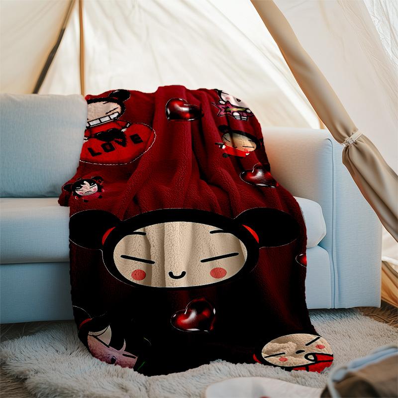 Pucca2 printed throw blanket—lightweight,soft,warm;versatile blanket for all seasons—perfect as &air-conditioning throw,nap blanket