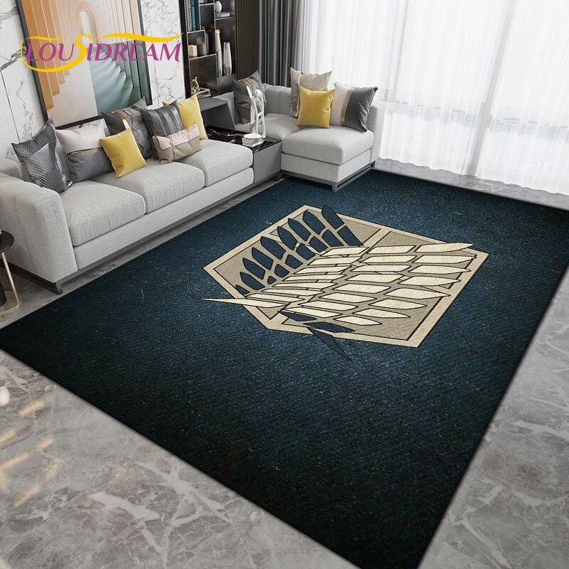 Anime Cartoon Attack On Titan Area Rug Large,Carpet Rug for Living Room Bedroom,Kitchen Bathroom Doormat Non-slip Floor Mat Gift